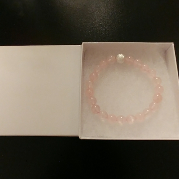 Rose Quartz Stone Bracelet - Picture 5 of 8